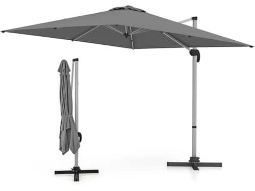 KOMFOTTEU Parasol rechthoek 300 cm - zweefparasol - aluminium stang