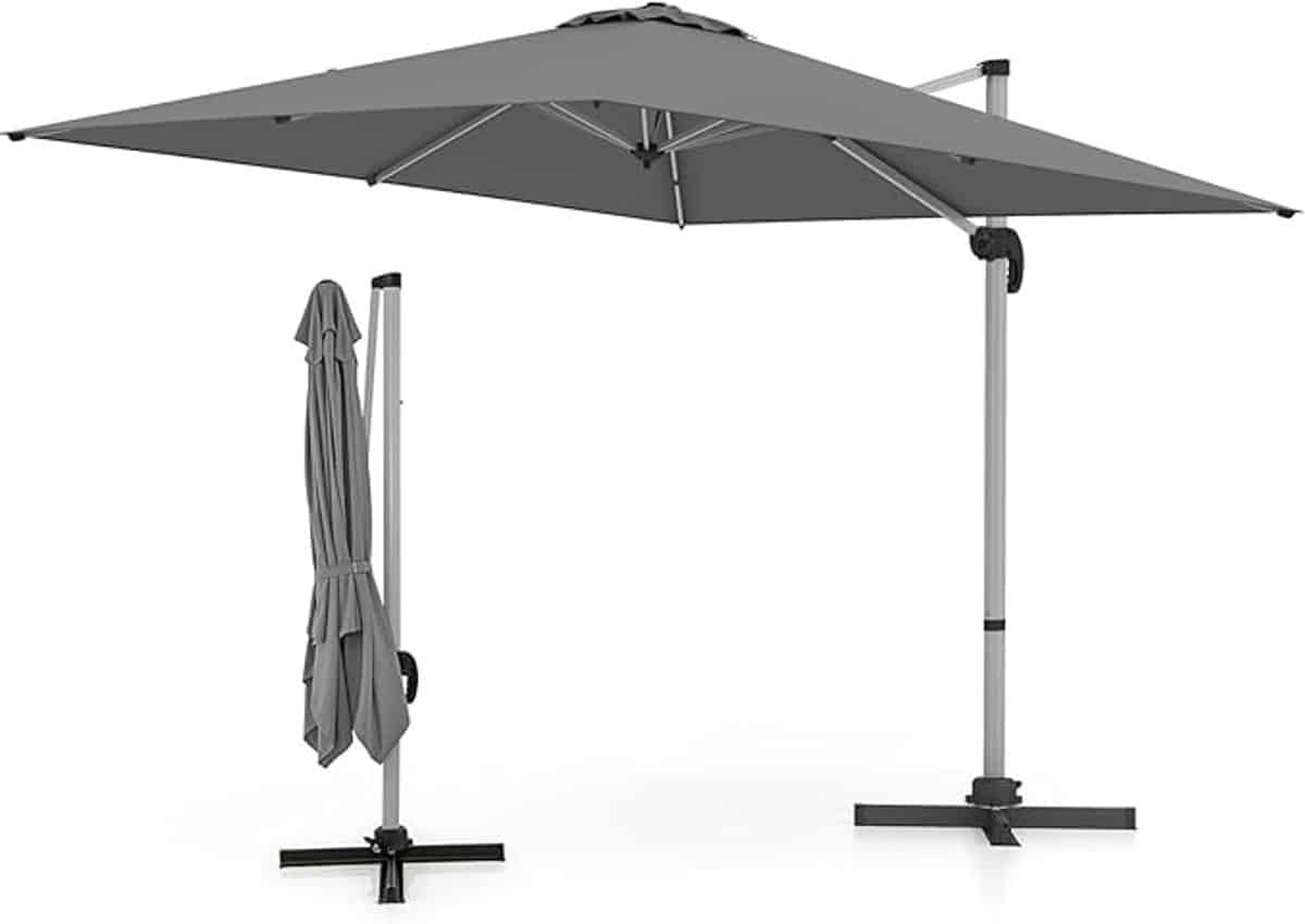 komfotteu parasol rechthoek 300 cm zweefparasol aluminium stang