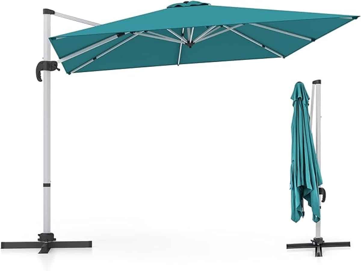 komfotteu parasol rechthoek 300 cm zweefparasol aluminium stang