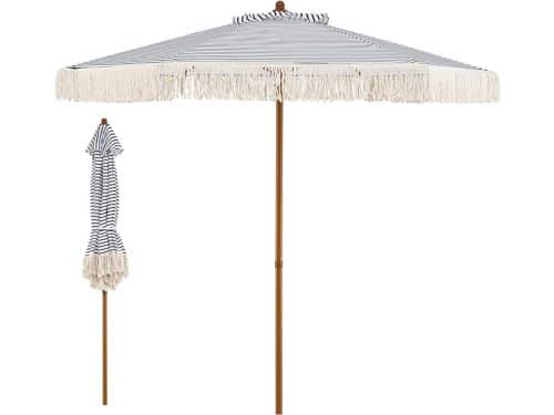 KOMFOTTEU strandparasol met franjes - aluminium paraplustok - parasol 200