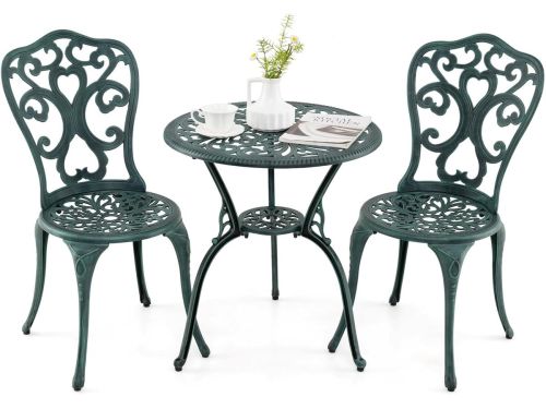 KOMFOTTEU Tuinmeubelset, 3-delig, jacht, bistroset met gat voor parasol