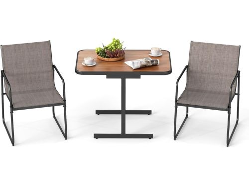 KOMFOTTEU Tuinmeubelset voor buiten, 3-delige set met 1 eettafel en