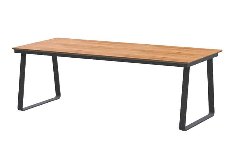 konos tafelframe antracite met tafelblad teak 220 x 95 cm 4so 4so