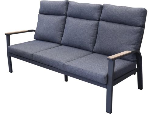 Kota 3-zitsbank antraciet aluminium