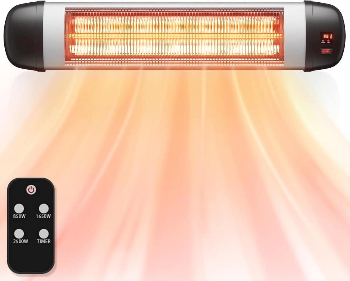 krachtige 2500w infrarood terrasverwarmer voor buiten wandmontage met afstandsbediening