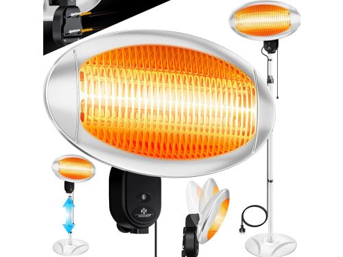 Krachtige Infrarood Terrasverwarmer met Standaard en Wandmontage - 2000W