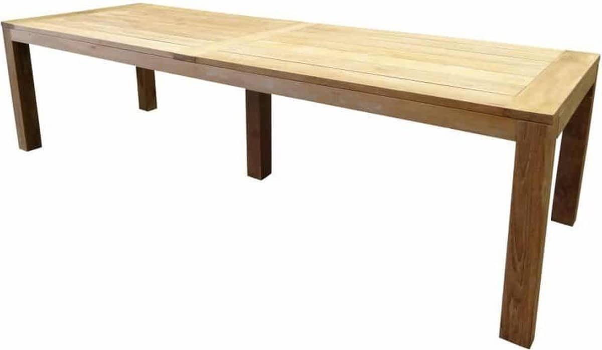 krista dining tuintafel 400x110xh77,5 cm poten 12 cm teak