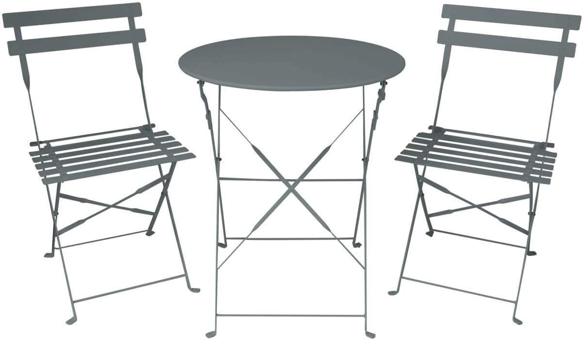 kynast bistroset 3 delige set voor balkon en terras antraciet inklapbare