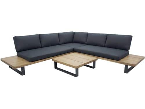 La Dolce Vita hoek platform loungeset 3 delig aluminium antraciet