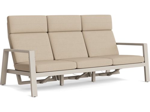 Laguna lounge beige verstelbaar 3-zits bank All-weather Soltex mistgrijs