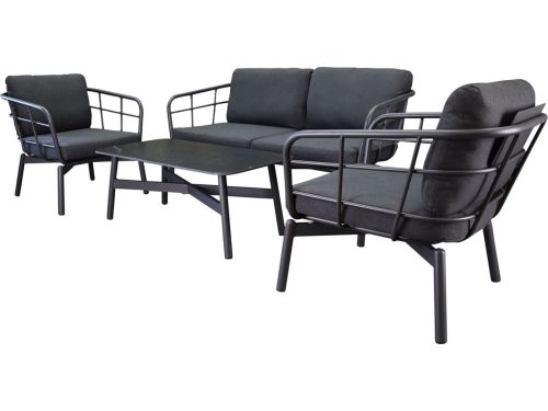 Larisa stoel bank loungeset 4 delig aluminium antraciet