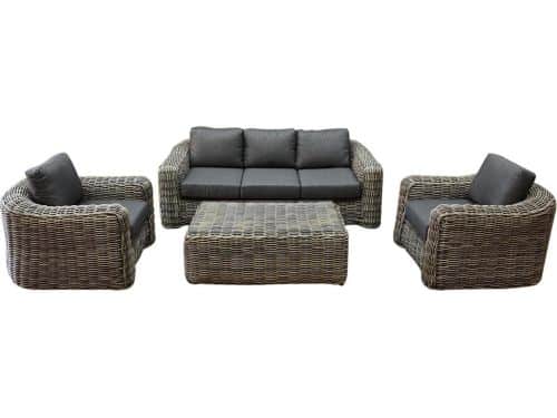 Las Palmas stoel bank loungeset 4-delig grijs