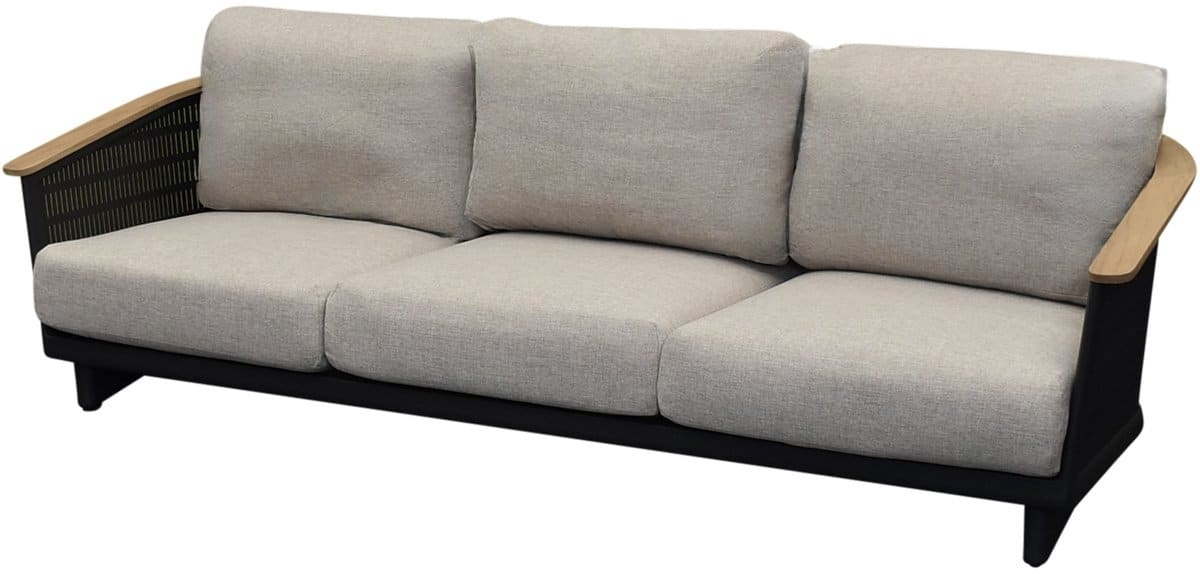 lattice 3 zitsbank aluminium antraciet