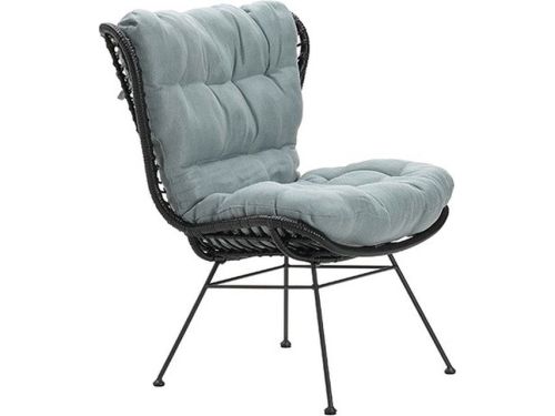 Libelle relax fauteuil loungestoel black rotan en mint grey Garden Impressions - Garden impressions