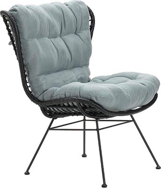 libelle relax fauteuil loungestoel black rotan en mint grey garden impressions garden impressions