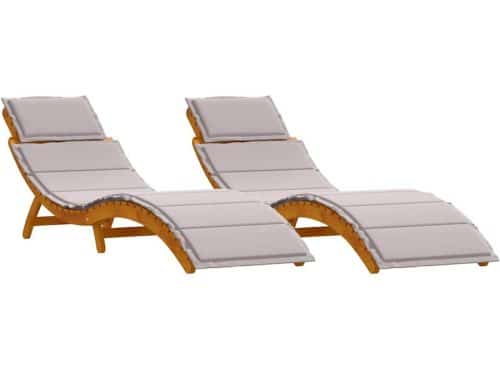 Ligbed | Loungebed | Ligstoel 2-persoon 2 st Taupe 184