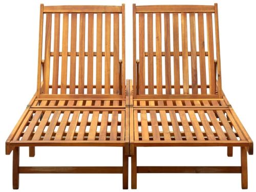 Ligbed | Loungebed | Ligstoel 2-persoons massief acaciahout