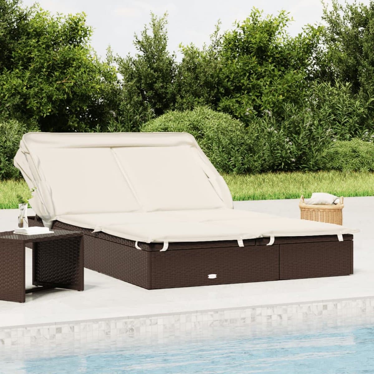 ligbed | loungebed | ligstoel 2 persoons met dak 213x118x97 cm