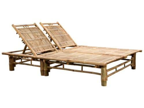 Ligbed | Loungebed | Ligstoel 2-persoons met kussens bamboe