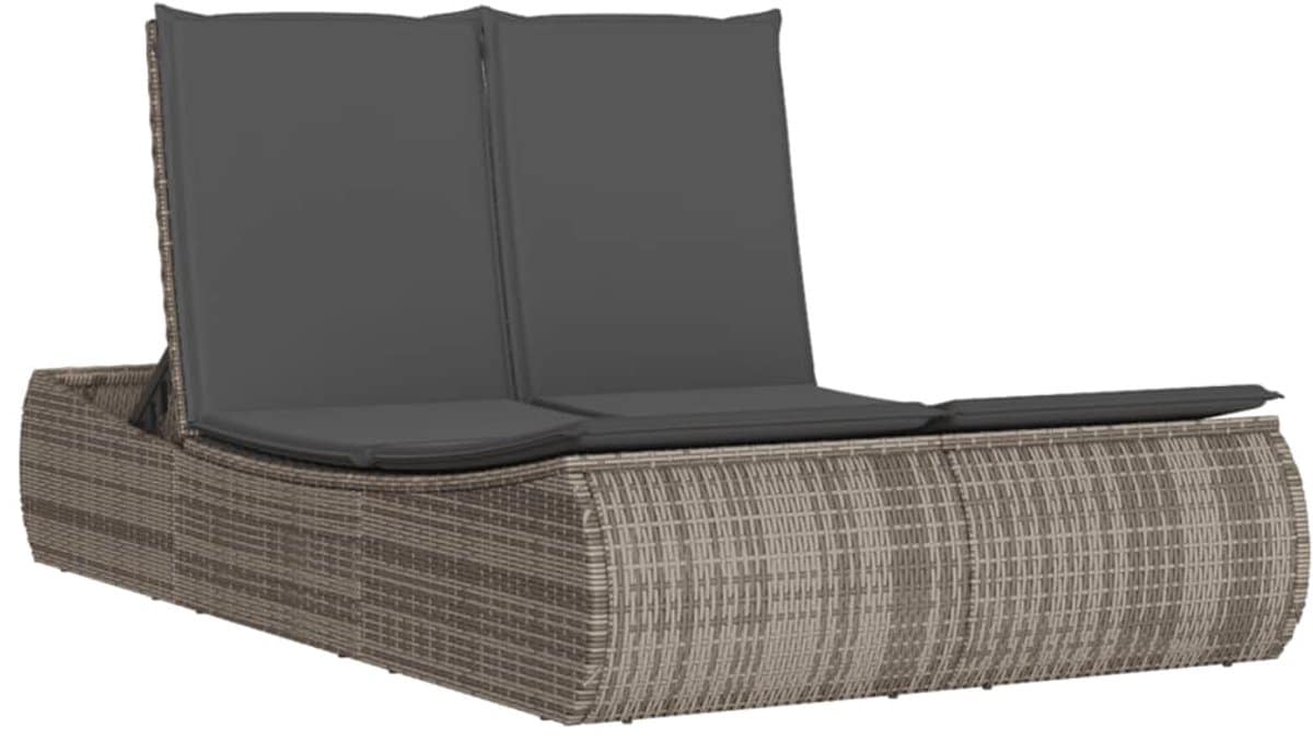 ligbed | loungebed | ligstoel 2 persoons met kussens poly rattan
