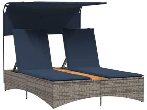 Ligbed | Loungebed | Ligstoel 2-persoons met luifel en kussens