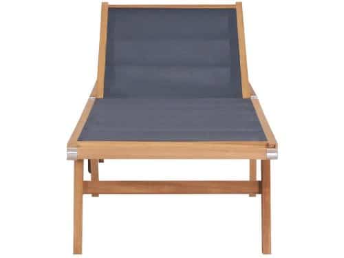 Ligbed | Loungebed | Ligstoel inklapbaar met wielen massief teakhout