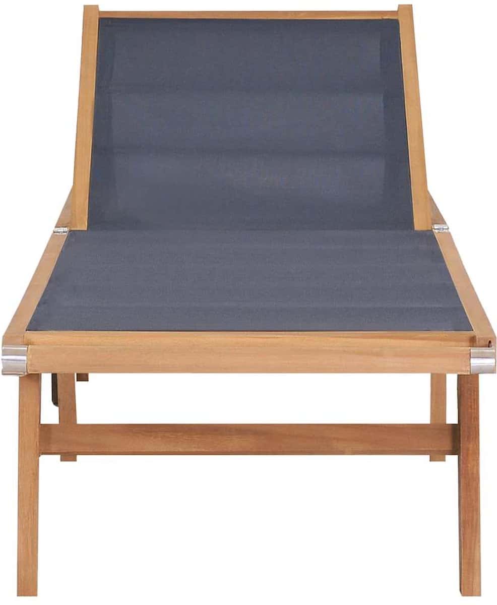 ligbed | loungebed | ligstoel inklapbaar met wielen massief teakhout