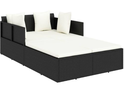 Ligbed | Loungebed | Ligstoel met kussens 182x118x63 cm poly