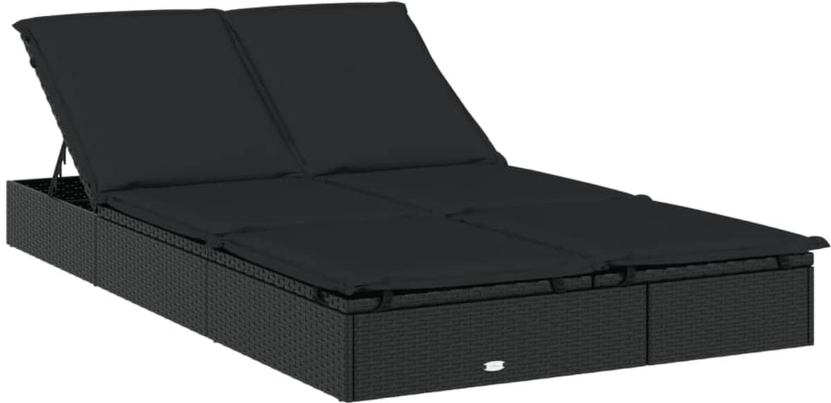 ligbed | loungebed | ligstoel met kussens 2 persoons poly rattan