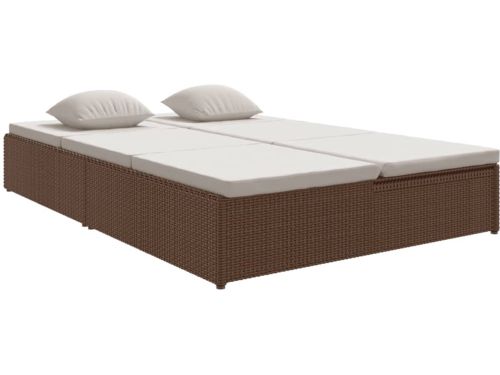 Ligbed | Loungebed | Ligstoel met kussens converteerbaar poly rattan