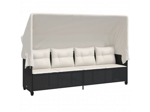 Ligbed | Loungebed | Ligstoel met luifel en kussens poly