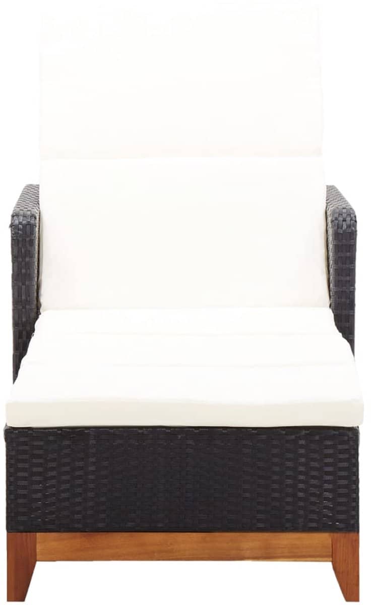 ligbed | loungebed | ligstoel poly rattan en massief acaciahout