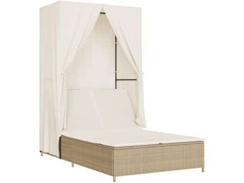 Ligbed | Loungebed | Ligstoel tweepersoons met dak en gordijn