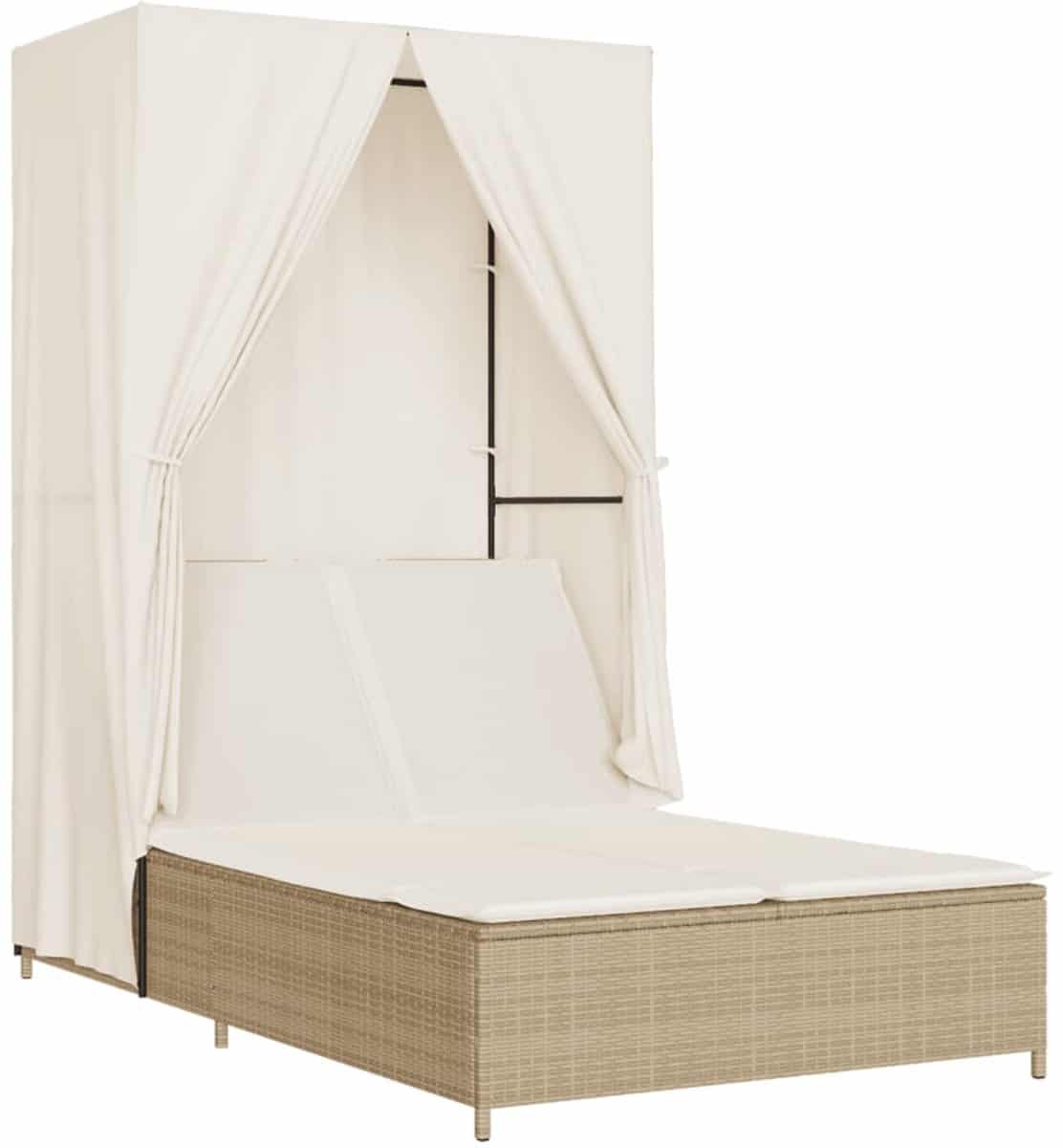 ligbed | loungebed | ligstoel tweepersoons met dak en gordijn