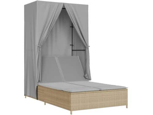 Ligbed | Loungebed | Ligstoel tweepersoons met dak en gordijn