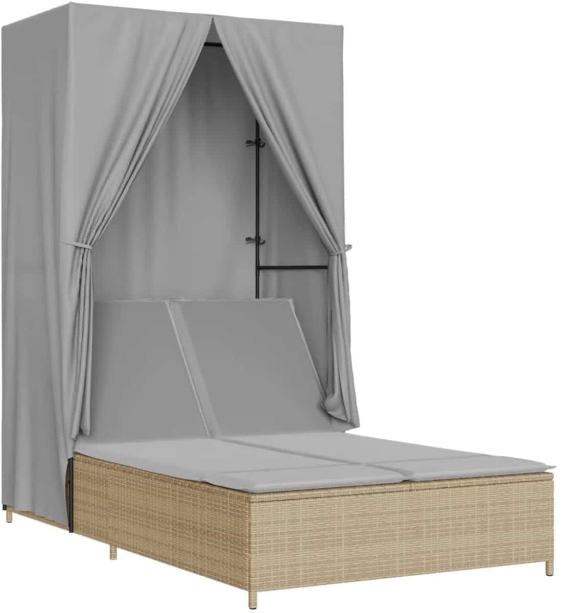 ligbed | loungebed | ligstoel tweepersoons met dak en gordijn