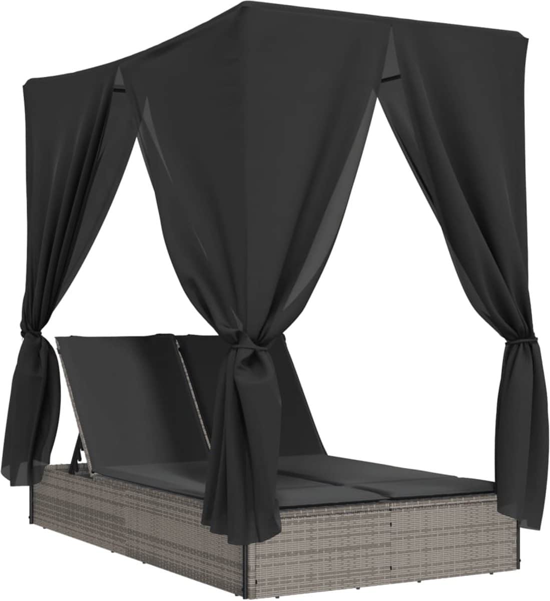 ligbed | loungebed | ligstoel tweepersoons met dak en gordijn