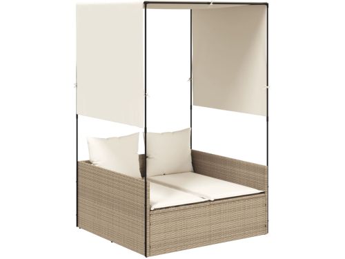 Ligbed | Loungebed | Ligstoel tweepersoons met dak en gordijn