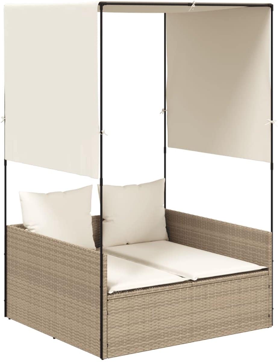 ligbed | loungebed | ligstoel tweepersoons met dak en gordijn