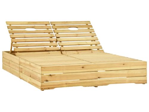 Ligbed | Loungebed | Ligstoel tweepersoons met groene kussens geïmpregneerd