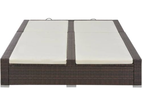 Ligbed | Loungebed | Ligstoel tweepersoons poly rattan bruin