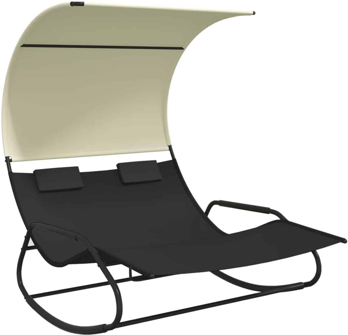 ligbed | loungebed | ligstoel tweepersoons schommelend met luifel textileen