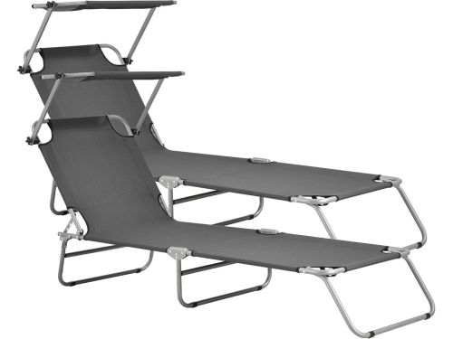 Ligbed met luifel - Zonnebed set - Ontspannen in de