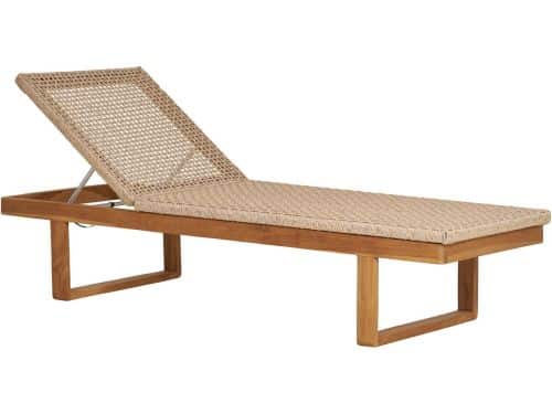 Ligbed Naturel - Teakhout & Rotan - 190x65x38 cm