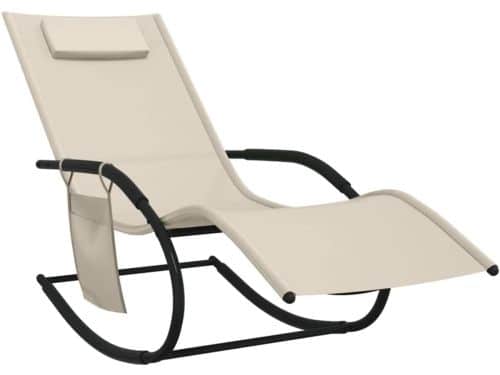 Ligbed Schommelend van Staal en Textileen - Zonnebed en Loungebed