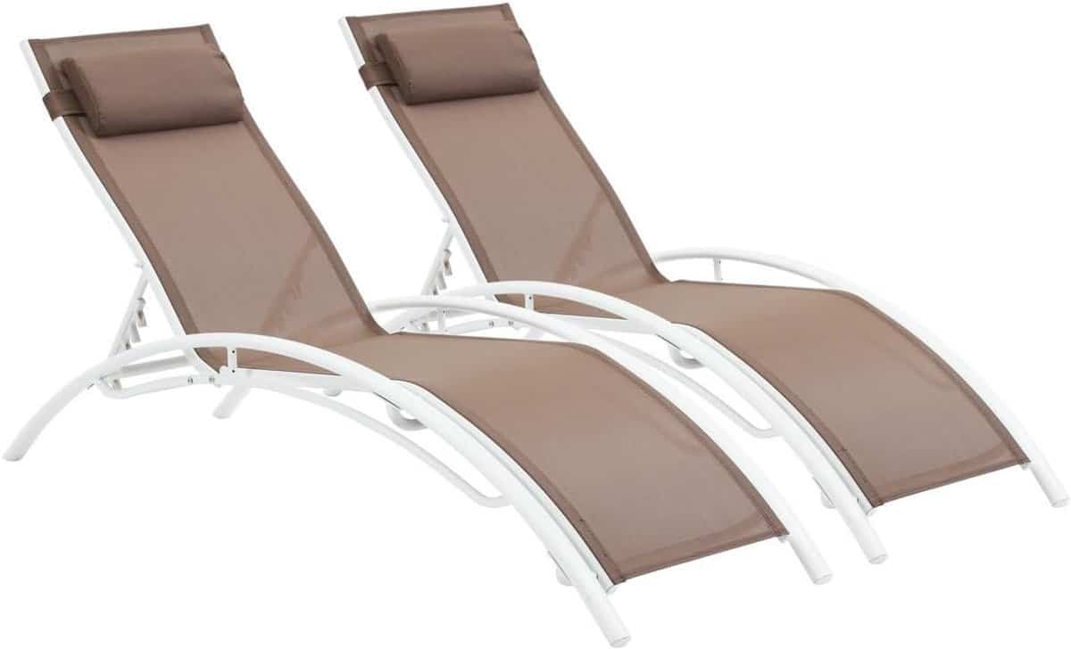 ligbed set loungestoel duo buiten ontspannen verstelbare