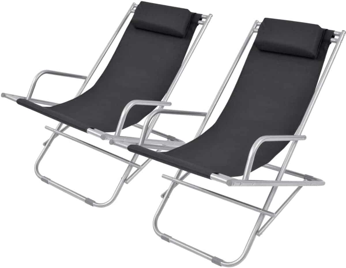 ligbed set zonnebedden tuinstoelen ontspannen buiten inklapbaar