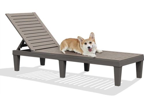 Ligbed tuin Grijs Outdoor Lounge Stoel - Pool Chaise Lounge