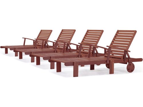 Ligbed tuin ligstoel verstelbaar tropisch hout "Tokyo" - Mahonie