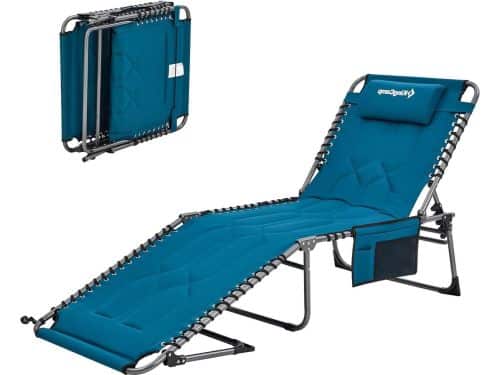 Ligbed tuin XL dik katoen inklapbaar 4 standen verstelbaar met